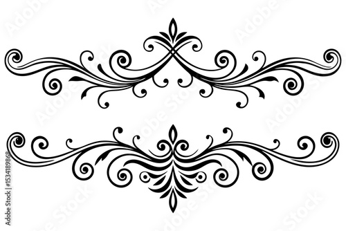 Elegant Curves Divider in Heritage Design Aesthetic