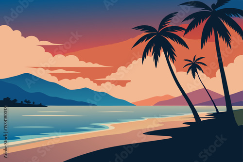 tropical beach sunset