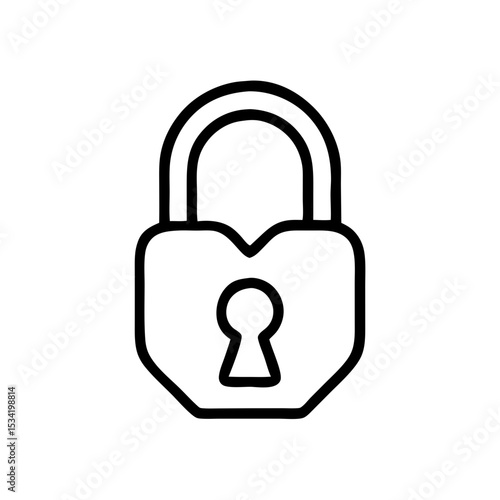 Simple padlock icon for website or app design offering security and protection