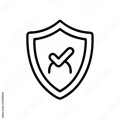 Modern shield icon with checkmark symbolizing data protection and security