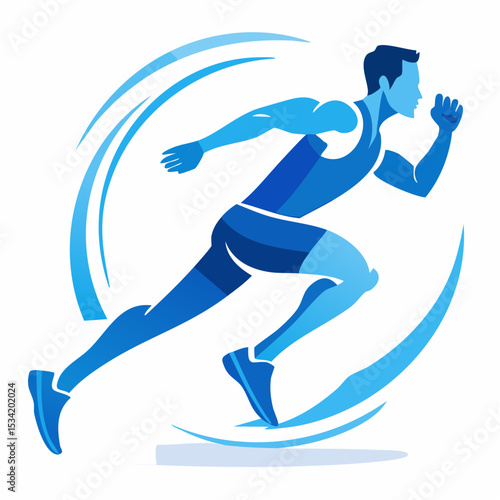 abstract icon of a sprinter on a white background