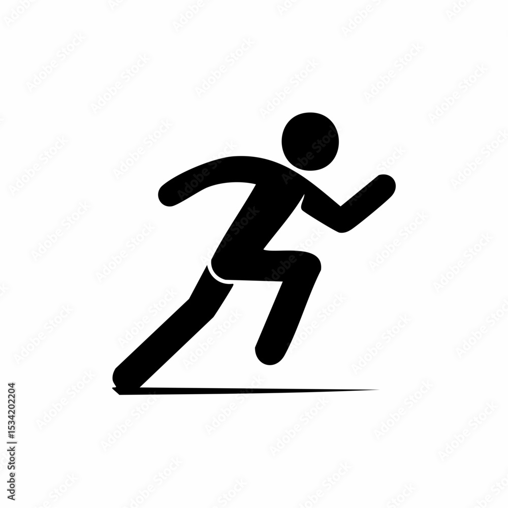 abstract icon of a sprinter on a white background abstract icon of a sprinter on a white background