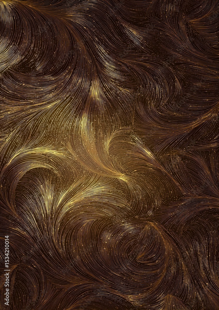 Fototapeta premium Luxurious Golden Swirls Abstract Background Texture Design Elegant Brown Gold Pattern