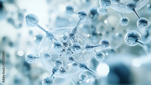 Wallpaper Mural Molecular Structure in Blue Tones Torontodigital.ca