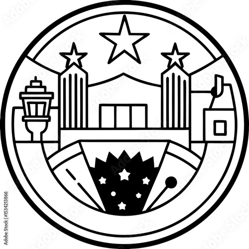 Broadway line art vector