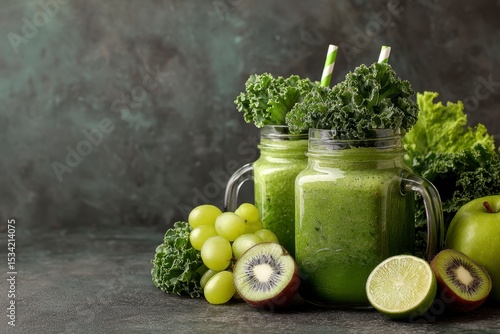 Refreshing Green Smoothies: Kale, Kiwi, and Grape Delight