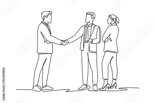 Human resource concept. Single line draw design. Vector graphic illustration