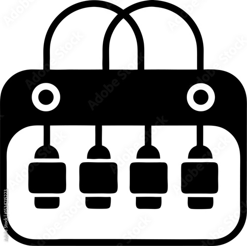 Cable organizer silhouette vector icon