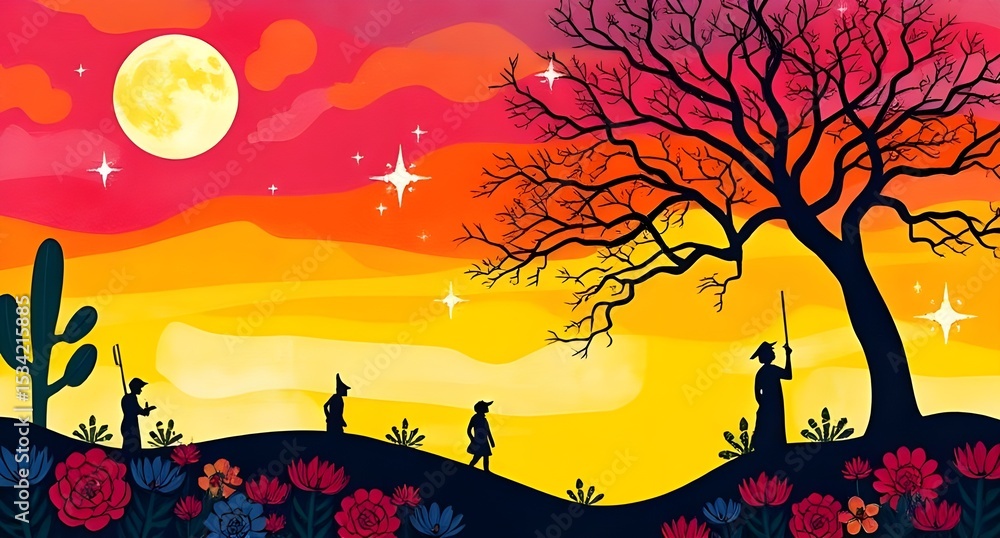 Fototapeta premium vector illustration of an abstract landscape