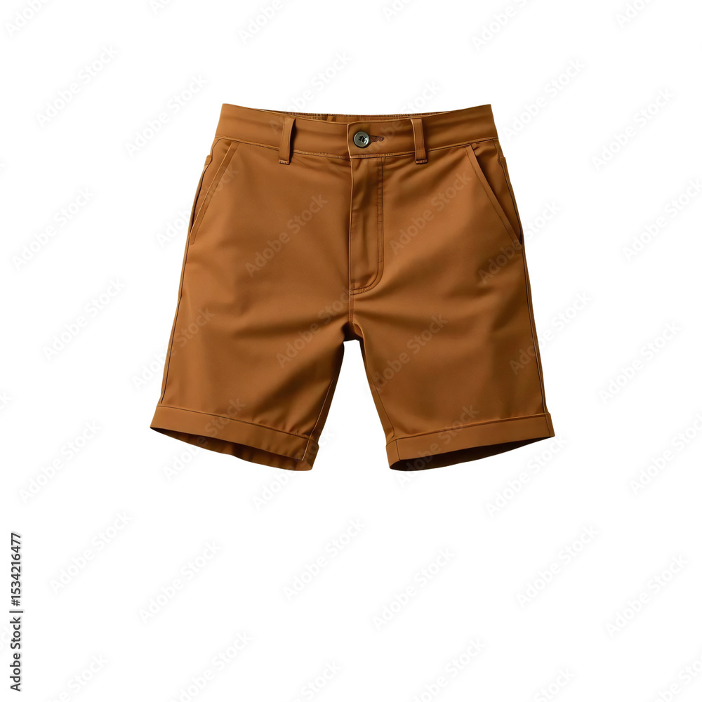 Brown shorts pant mock up isolated on transparent background Brown shorts pant mock up isolated on transparent background