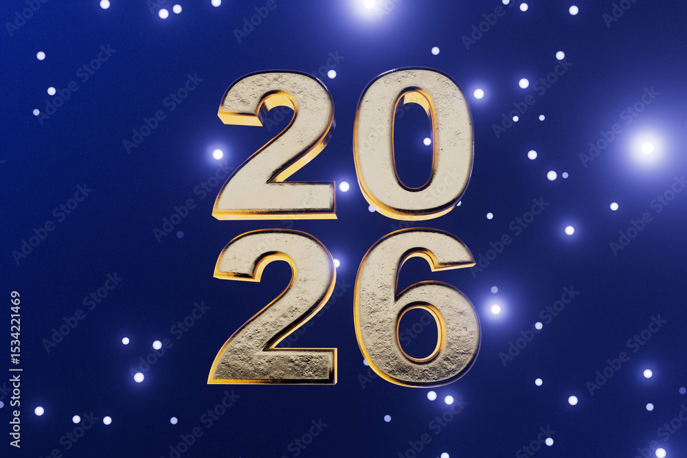 The number 2026 is shown in gold letters on a blue background The number 2026 is shown in gold letters on a blue background