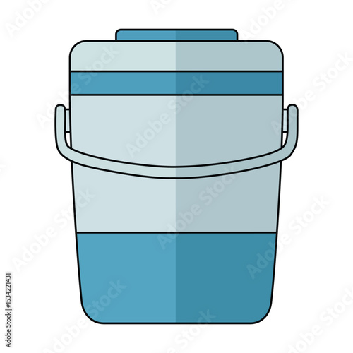 Ice bucket cooler in blue and white, perfect for keeping drinks cold at picnics, parties, or outdoor events, emphasizing refreshment and portability