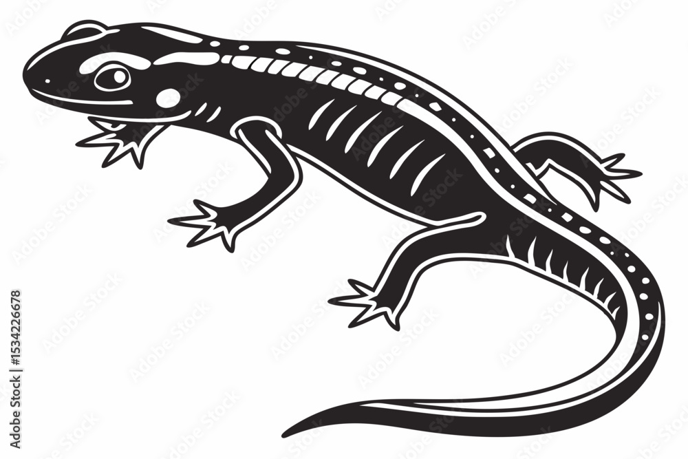 Naklejka premium eastern newt sihouette black vector