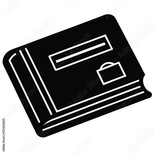 banker element isolated passbook on white background