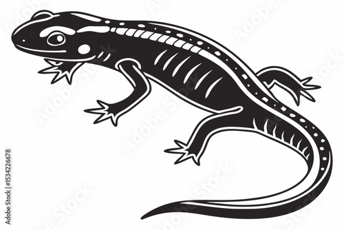 eastern newt sihouette black vector