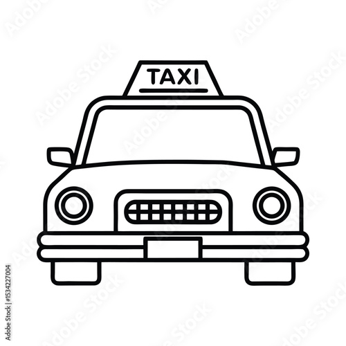 Taxi car icon. Outline illustration of taxi car vector icon for web