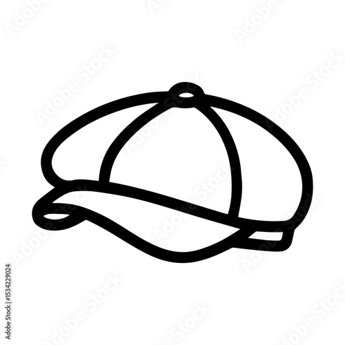 Newsboy cap icon with rounded crown and short brim representing vintage fashion accessory on transparent background

