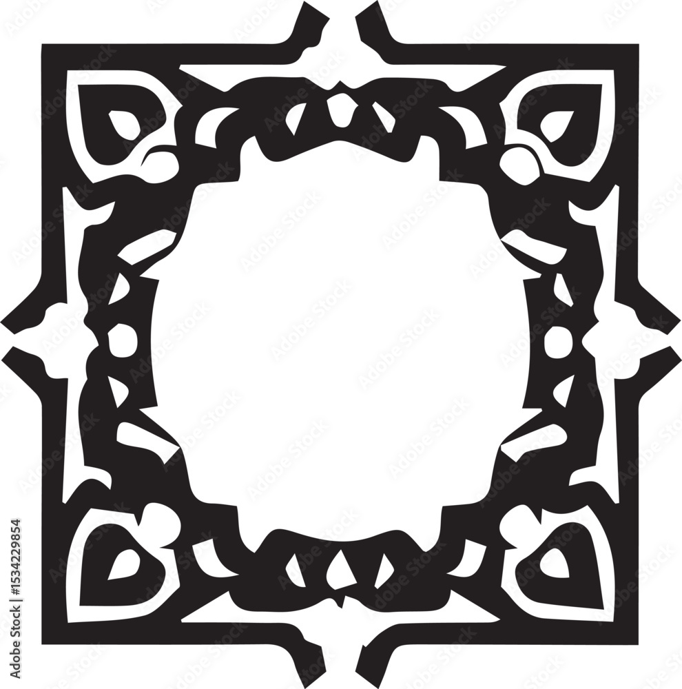 Fototapeta premium Elegant Tazhib Eslimi floral text box with intricate Iranian patterns, perfect for traditional art, invitations, or decorative frames.
