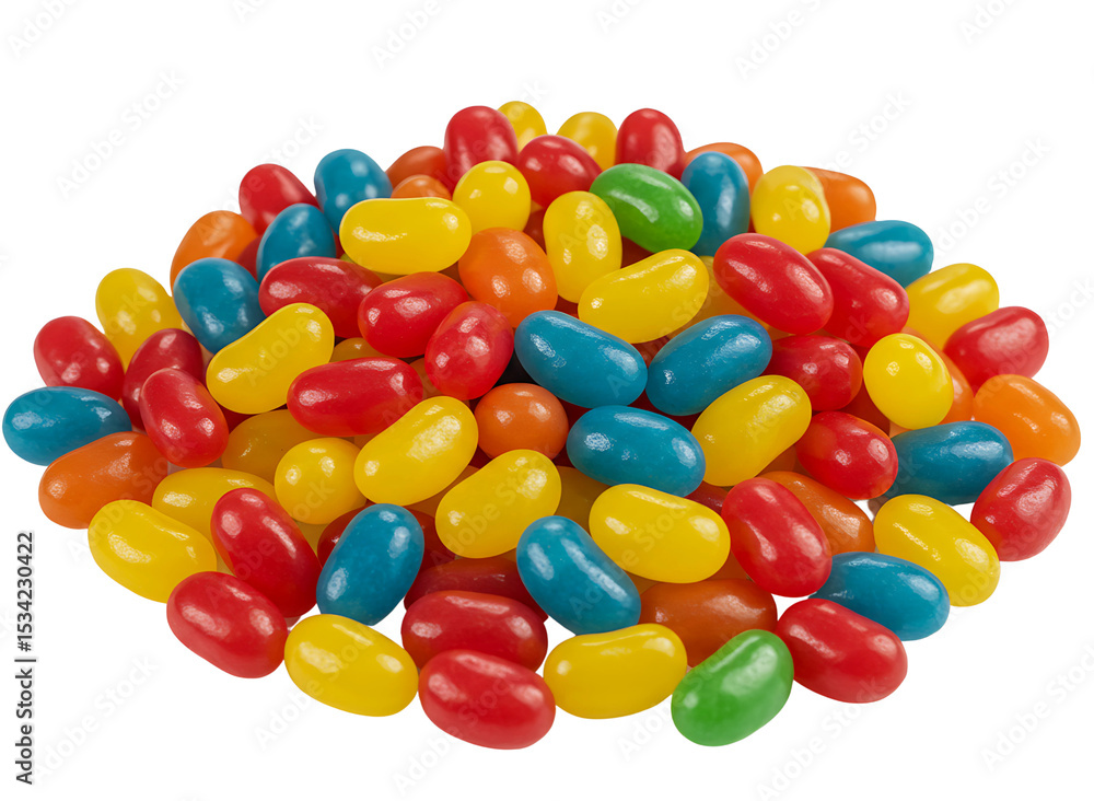 Colorful jelly beans pile isolated on transparent background Colorful jelly beans pile isolated on transparent background