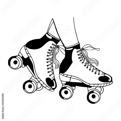 fun and active roller skates outline