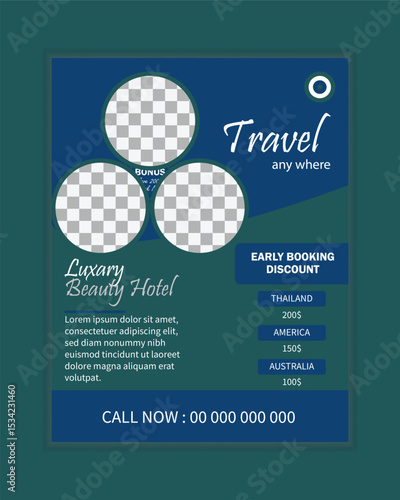 Holiday travel flyer template in Vector format