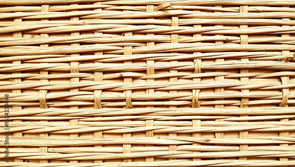 Obraz premium Intricate Woven Textures Close-up of Natural Rattan Weave