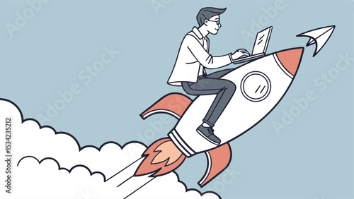 Riding the Rocket to Success A Visual Guide to Business Growth and Innovation Strategies