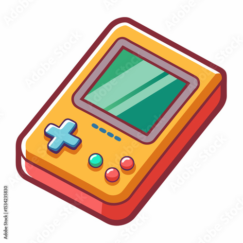 Retro Handheld Game Console and Entertainment Icon