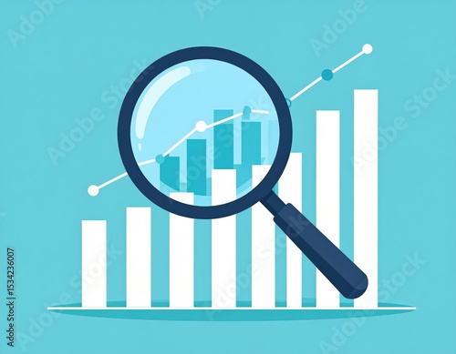 Data Analysis Visualized With Magnifying Glass