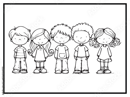 coloring pages cute child kids funny