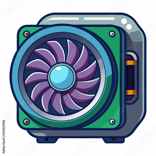 vector illustration of a fan