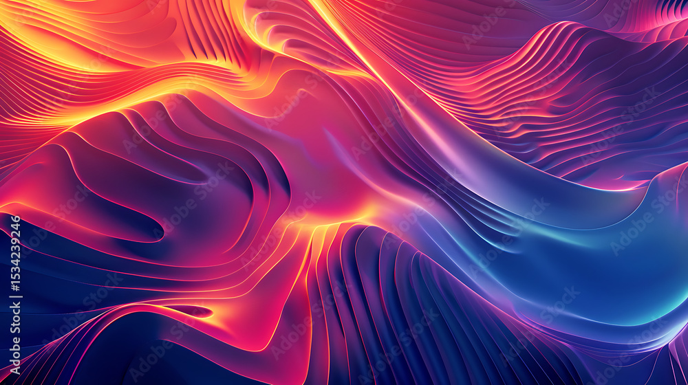 Obraz premium A vibrant abstract background featuring flowing waves of color, creating a dynamic and visually captivating texture with a modern and artistic design