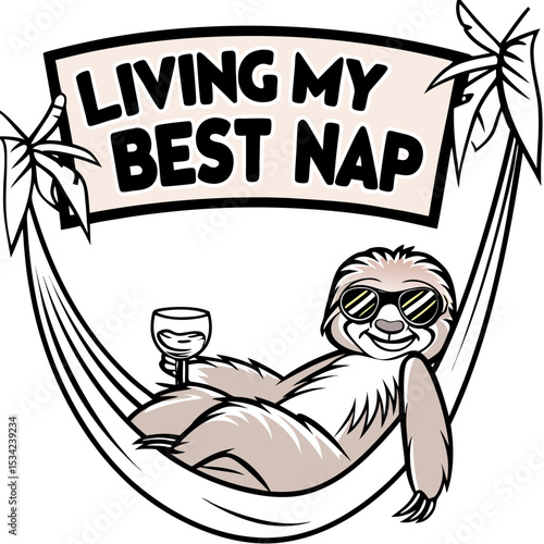 Sloth enjoying a relaxed nap in a hammock