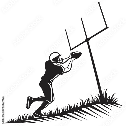 field goal post black silhouette vector transpa