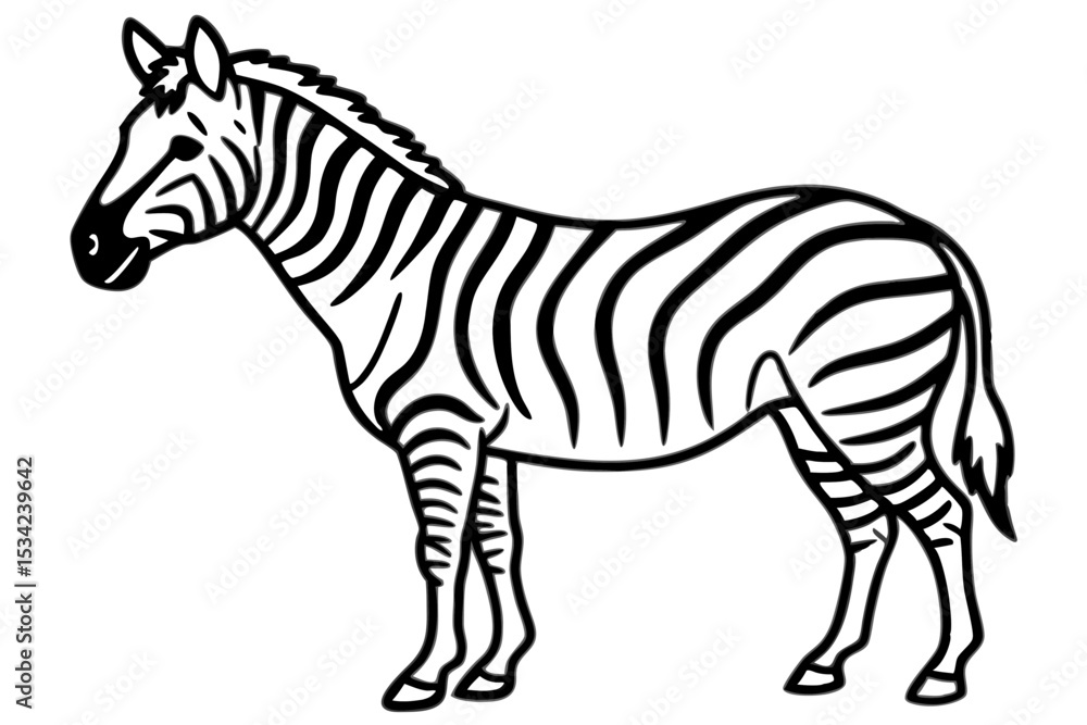 Obraz premium Zebra Motion Line Art