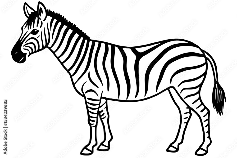 Obraz premium Zebra Motion Line Art