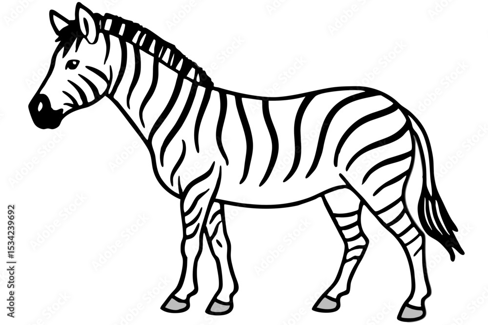 Fototapeta premium Zebra Motion Line Art