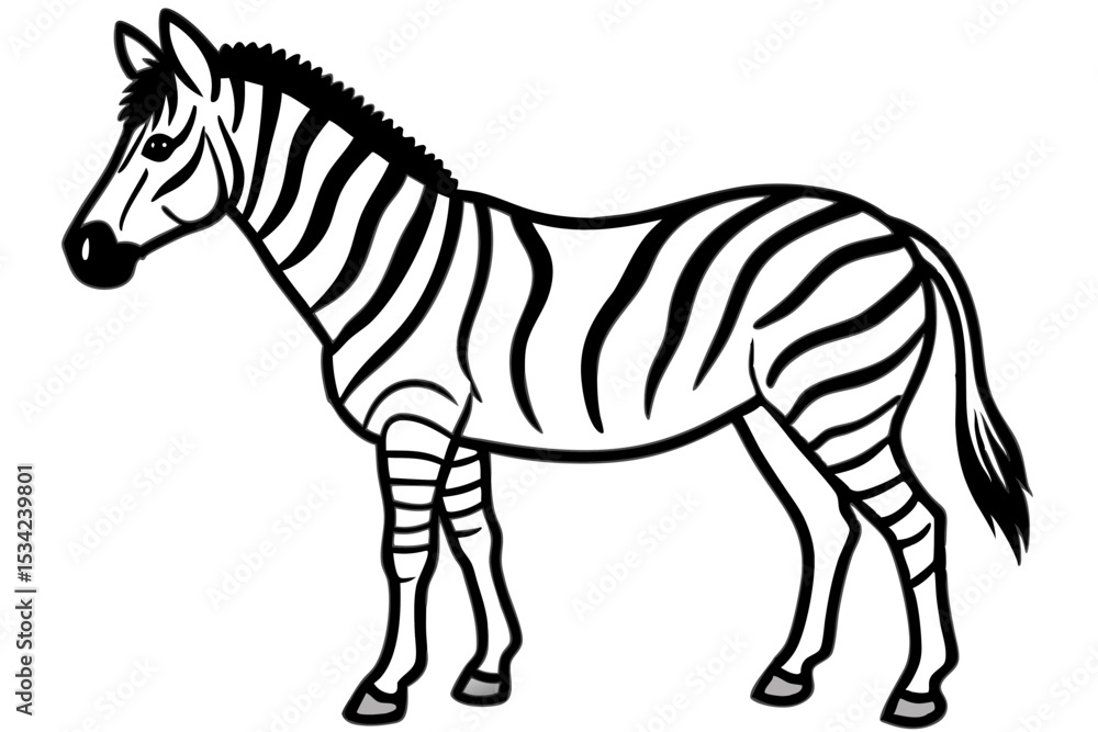 Fototapeta premium Zebra Motion Line Art