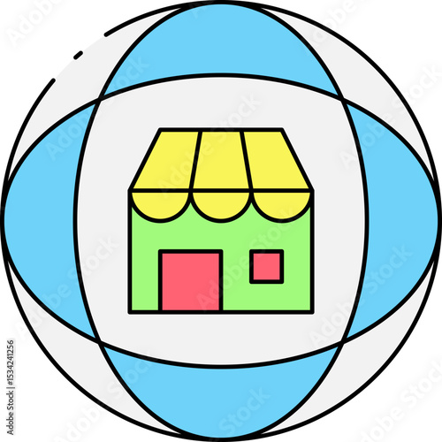 Global store single icon vector illustration