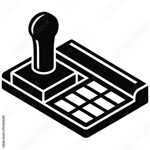 accountant element isolated stamp pad on white background