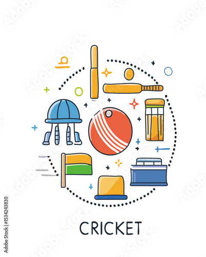 Put a little sporty energy into your work with our animated cricket doodle icons From spinning cricket ball to glorious bat swing, wickets falling to umpire signals, this set covers every aspect that 