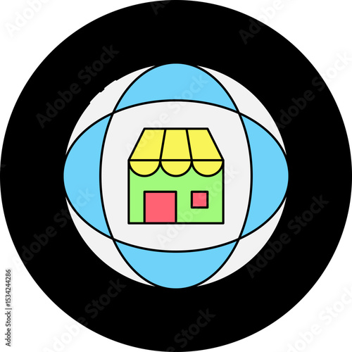 Global store single icon vector illustration