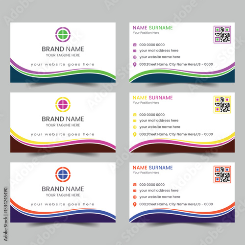 Modern corporate business card design template
