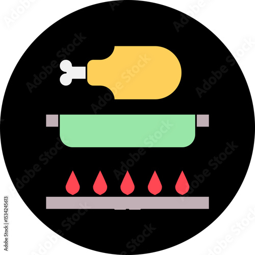 Chicken leg single icon vector illustration