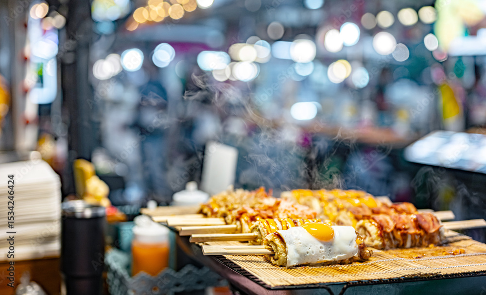 Fototapeta premium Street food sold at Ao Nang Landmark Night Market, Thailand