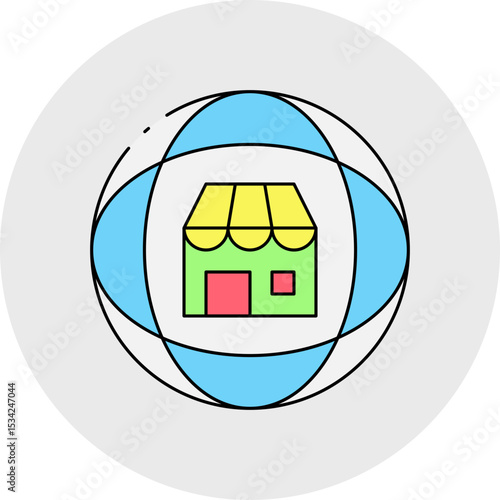 Global store single icon vector illustration