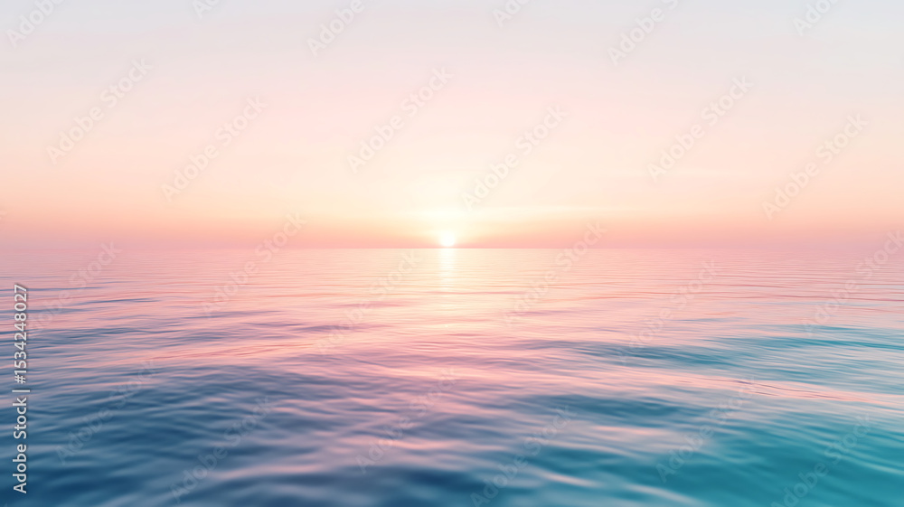 Serene ocean sunset capturing peaceful calmness and tranquility with gentle wavy waters Serene ocean sunset capturing peaceful calmness and tranquility with gentle wavy waters