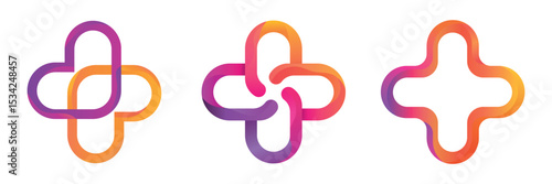 Logo template with a cross and a modern concept of using medicine and healthcare.