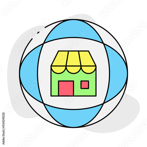 Global store single icon vector illustration