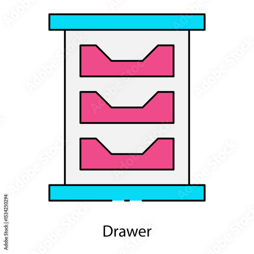 Drawer single icon vector illustration